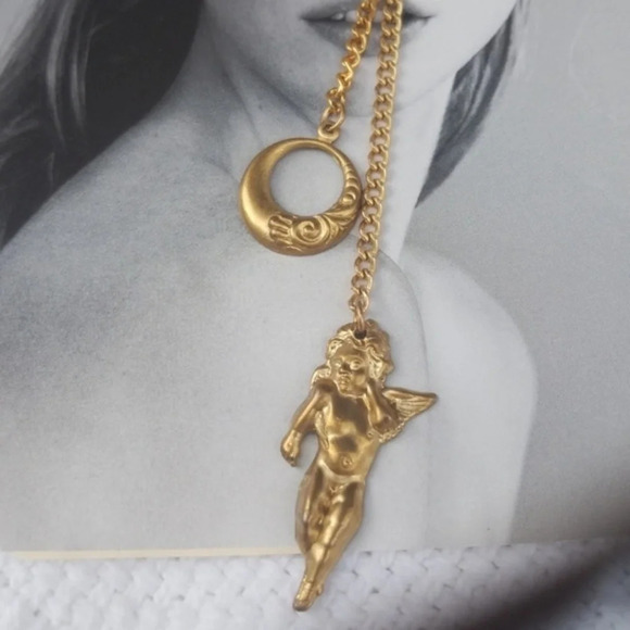 Vintage with the Angels Fan brooch - Picture 3 of 8